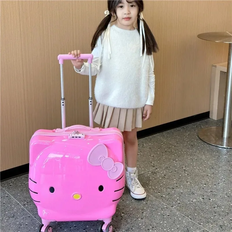 New Sanrio Hello Kitty 20-inch Suitcase 14-inch Cosmetic Case Children\'s Fashion Suitcase Outing Storage Box Thickened Gift