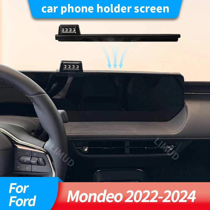 

Car phone holder screen For Ford Mondeo 2022-2024 Cellphone Mount for Dashboard Windshield Auto Dash Mobile IPhone Support Fit
