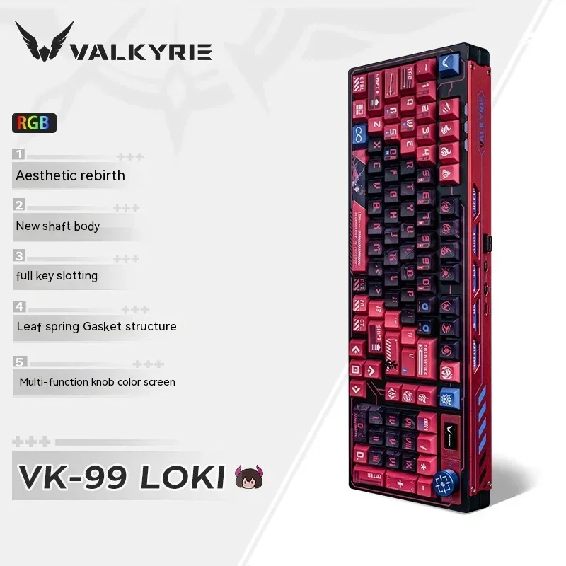 VALKYRIE-VK99 Teclado mecânico sem fio, Bluetooth, Tri-Mode, 2.4G