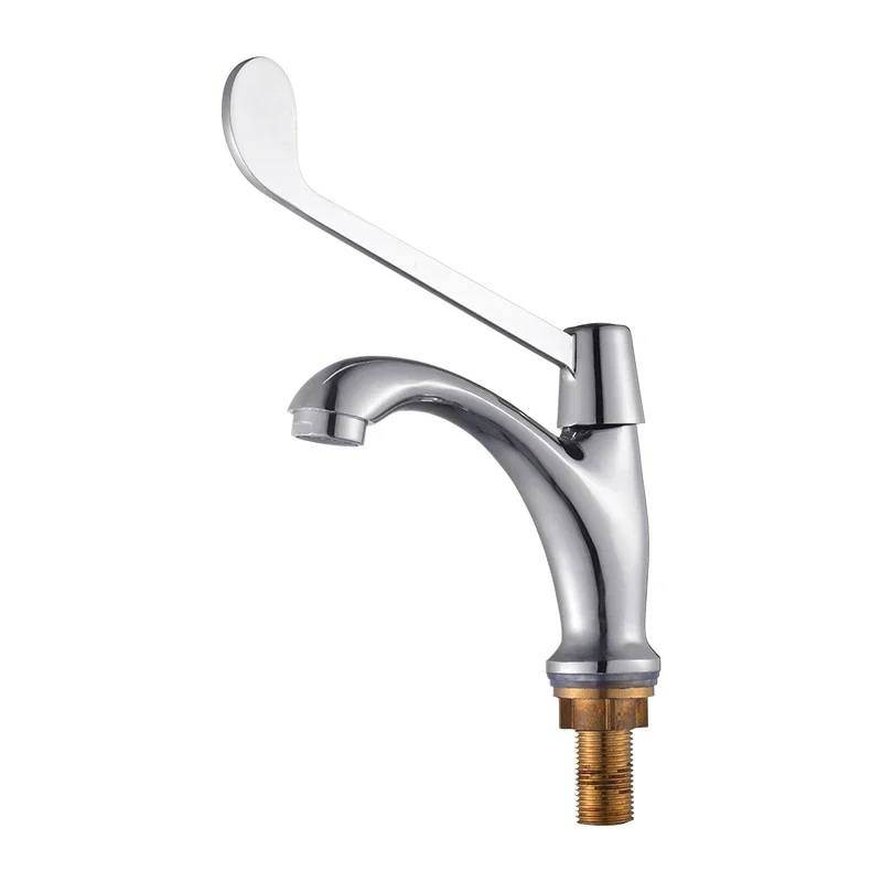 

Hospital Sink Faucet Chrome Brass Single Cold Chrome Long Handle Brass School Basin Tap Public Long Level Sink Tap
