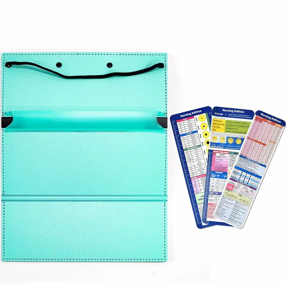 Nursing Clipboard Foldable With Nursing Medical Edition Cheat-Sheets 3 Layers Foldable Clipboard With Sticker