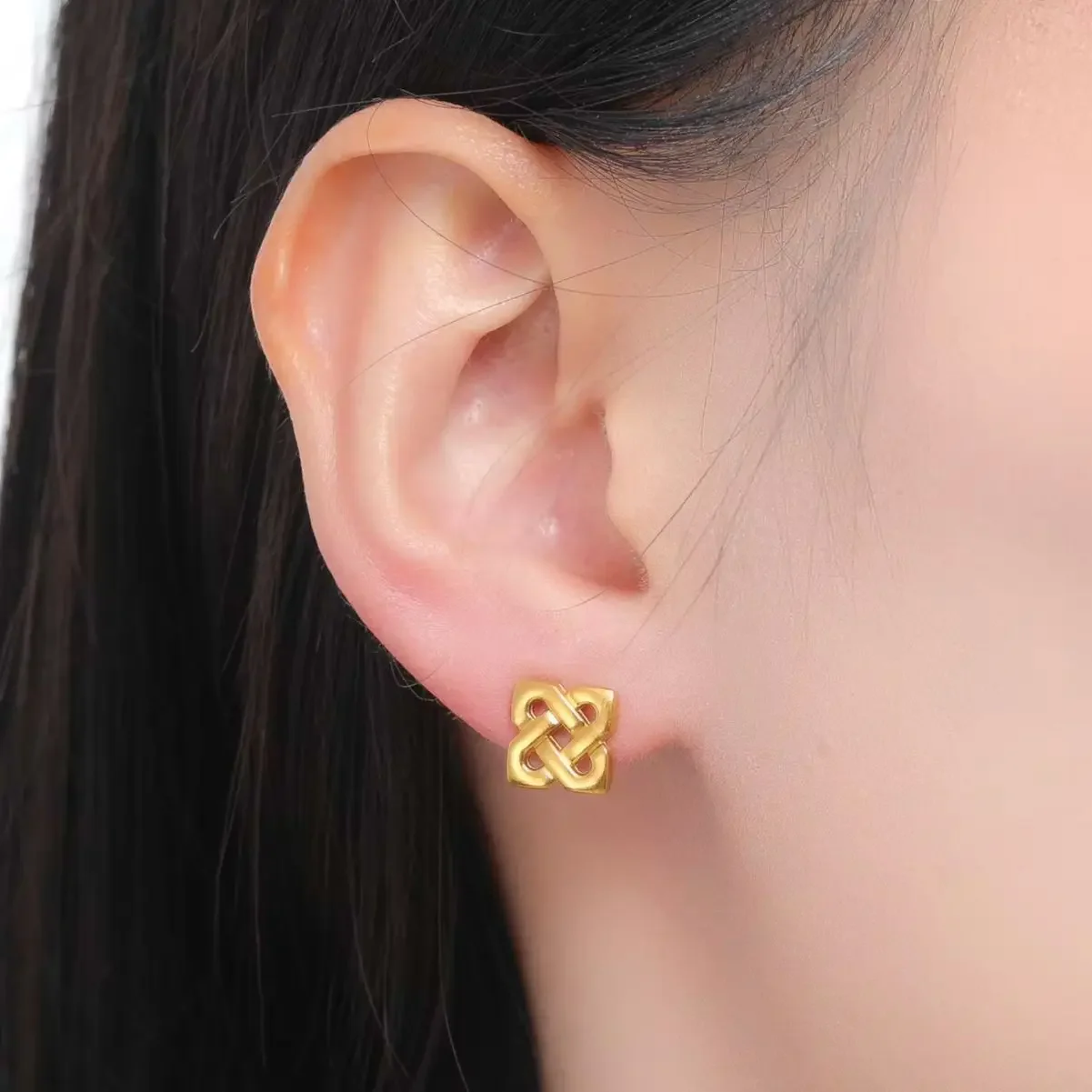 Witch Knot Celtic Knot Stainless Steel Earrings Irish Retro Style Anniversary Party Gift for Women