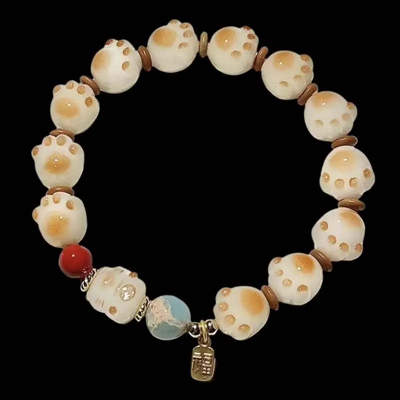 Pulseira de Estilo Retrô Clássico com Flor de Pessegueiro e Carpa Koi, Novo Estilo Chinês, Pulseira de Estilo Chinês Versátil e Artística para Mulheres