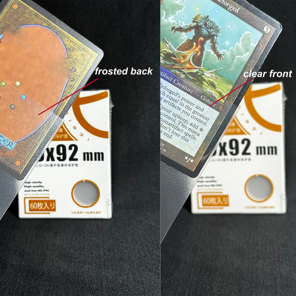 Ultra-Clear YGO Double-Sleeving Outer Card Sleeves 60PCS 65x92mm Thickened Frosted Card Sleeves for Trading Cards