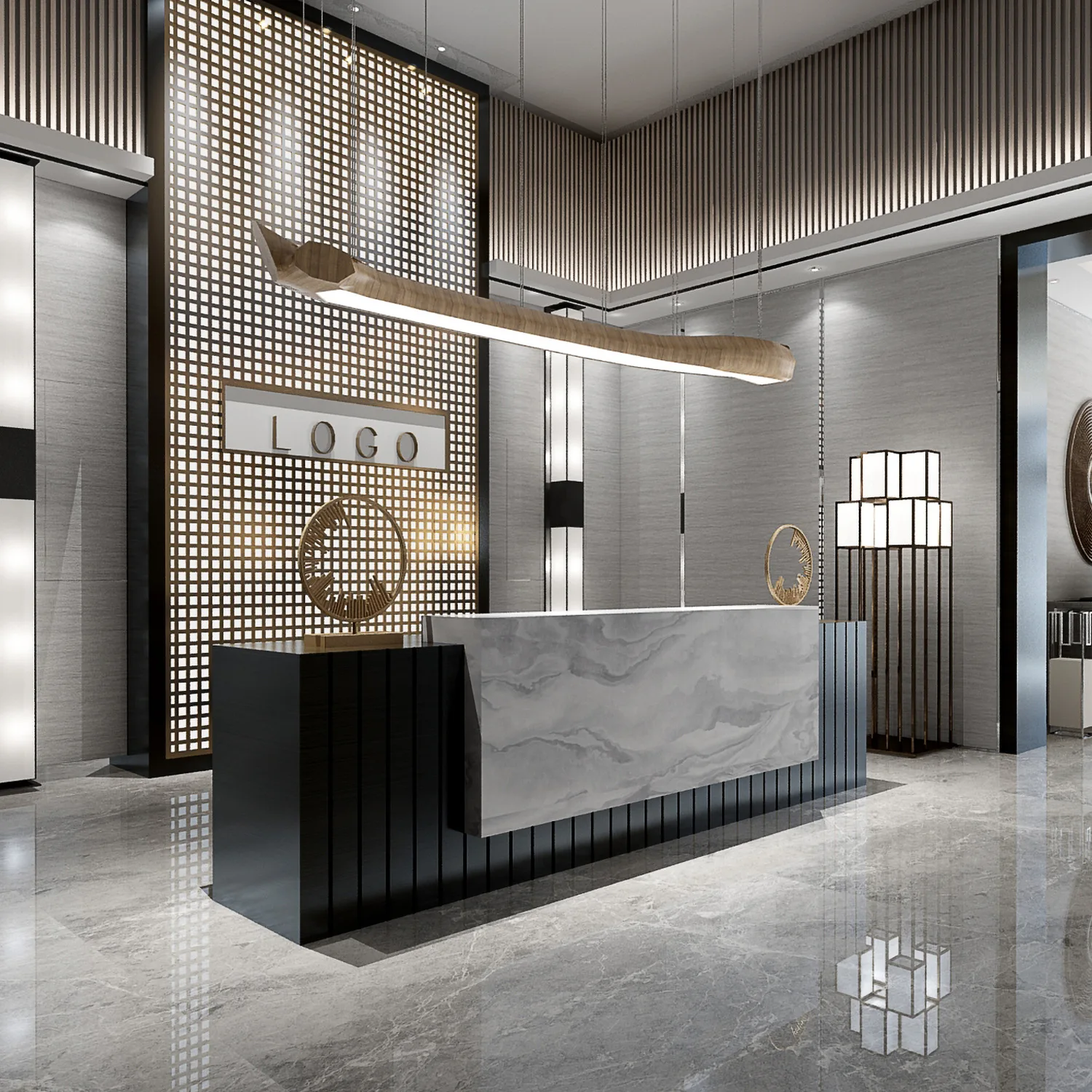 Company sales department reception desk beauty salon health club hotel imitation marble bar table