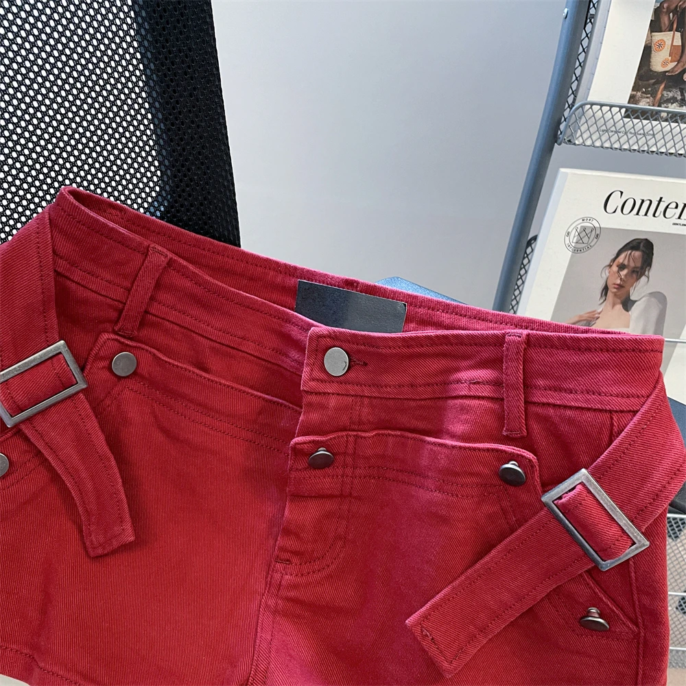 American Sexy A-line Hip Hugging Hot Pants Low Waist Slim Fit Denim Workwear Shorts Summer Fashion Versatile Women's Shorts 2025