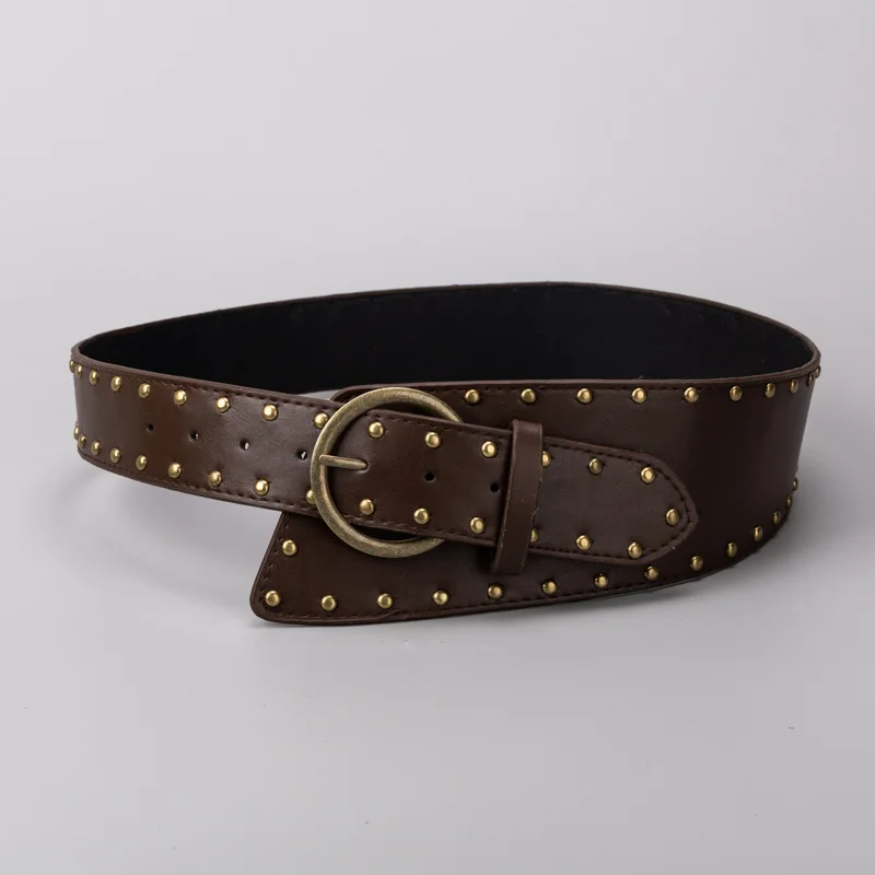 Moda donna PU Rivetto in pelle Fascia da smoking Abito femminile Corsetti Cintura Cinture Decorazione Cintura larga TB279