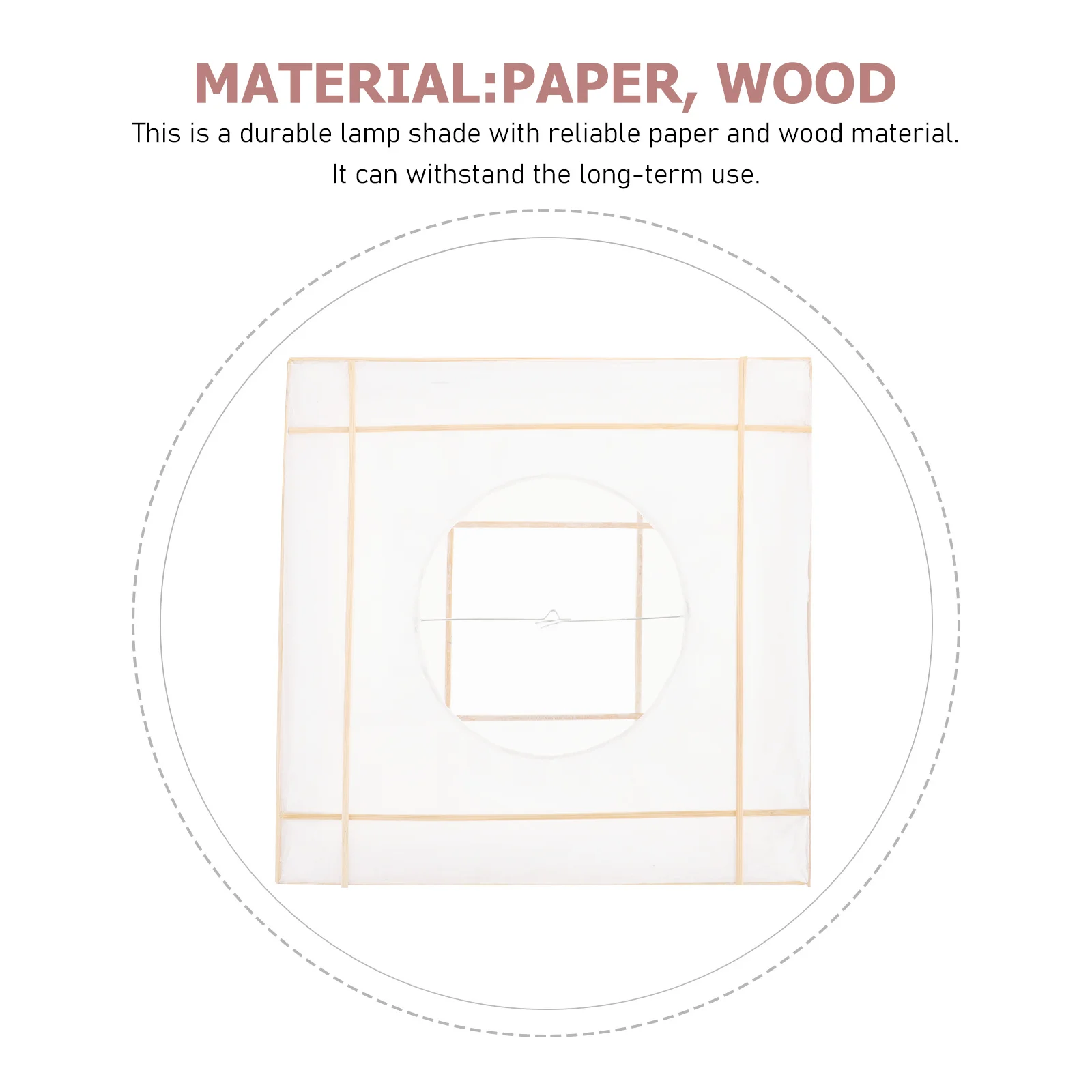 

Rectangular Paper Lantern Folding Lampshade Durable Wood Paper Material Ceiling Light Cover for Home Decor Warm Lighting