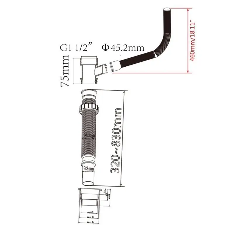 652F Gutter Extension Pipe Easy to Install Gutter Water Extensions  Downspout Solution Durable Pipe Rainwater System