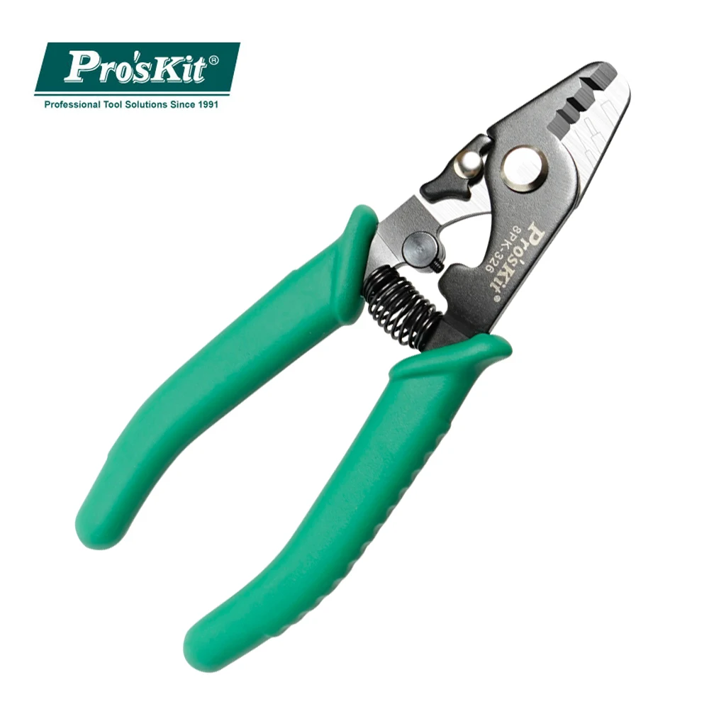 Proskit 8pk326 Cortador Profissional de Precisão Descascador de Fios e Fibra Óptica com Tripla Entrada Ferramentas de Corte de Fibra Óptica