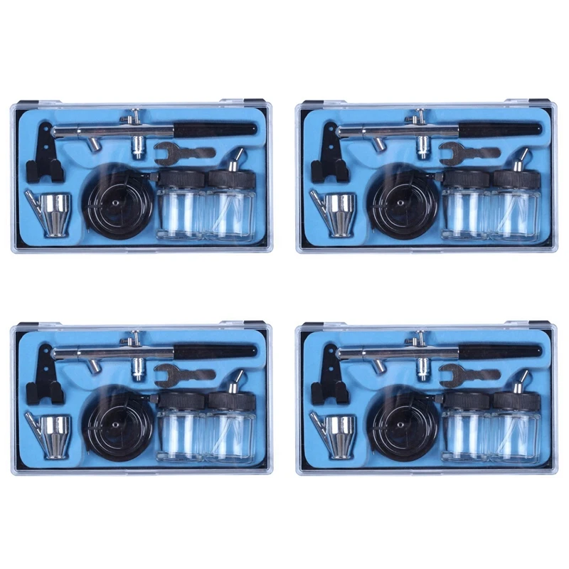 4X sifone Feed Dual Action 0.35Mm Airbrush Kit Spray Tool spazzola d'aria per trucco Cake Art Painting corpo temporaneo