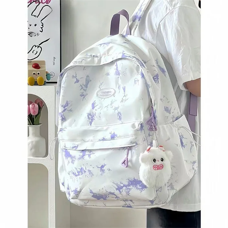 Tie-dye niche ins style schoolbag simple and high school students backpack
