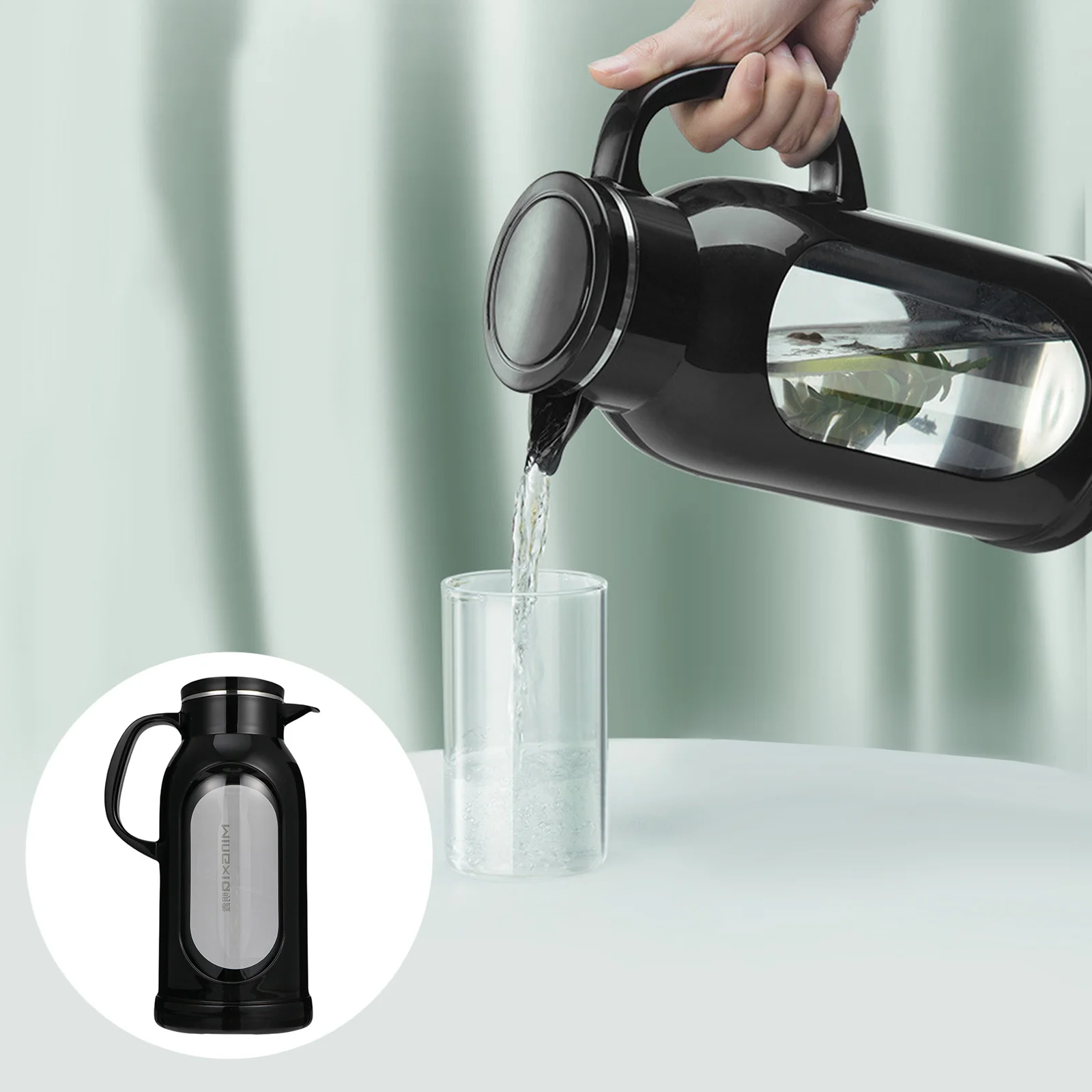 

1Pcs Large Capacity Glass Water Pot Transparent Tea Kettle Detachable Design Ergonomic Handle for Brewing Cold Drinks