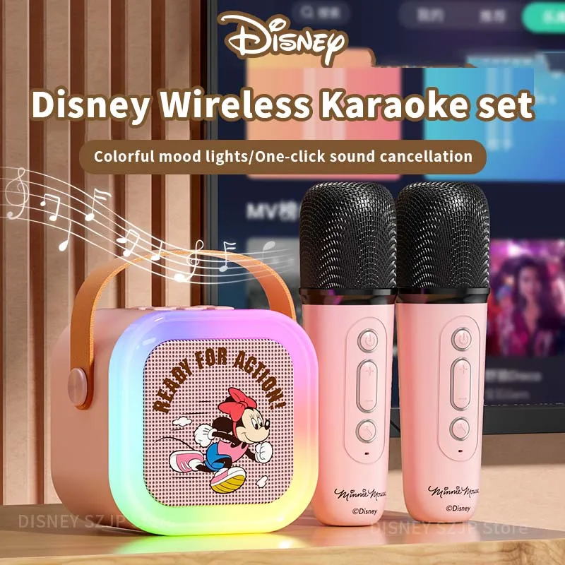 Original Disney Wireless Bluetooth Mini Microphone Speaker Set TD8 3D Surround Sound Audio Phone Portable Outdoor Broadcast Card