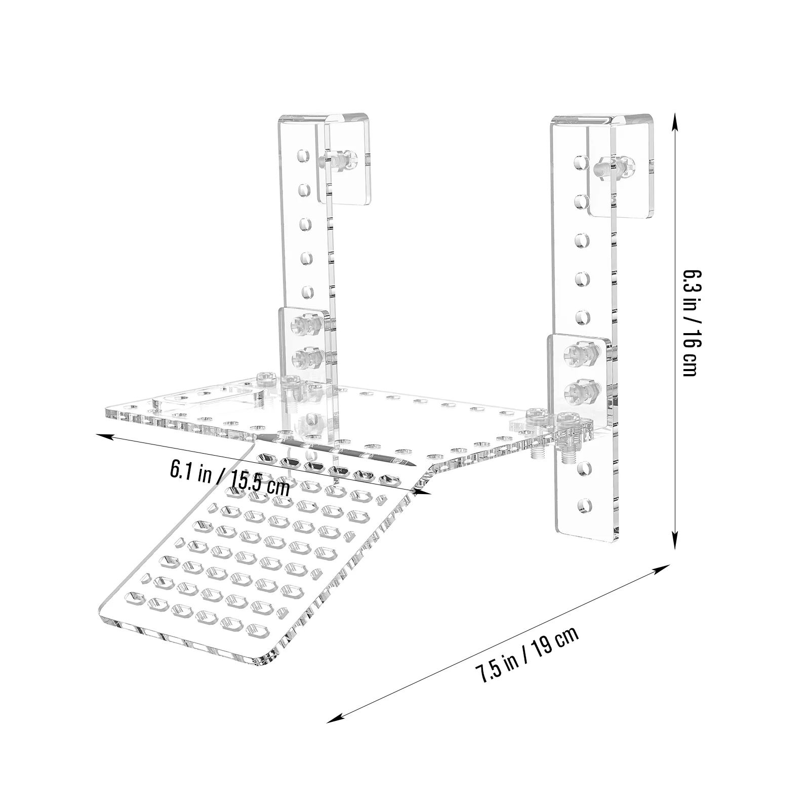 Transparent Acrylic Turtle Basking Platform S Size High Water Level Floating Island Wall Mount Easy Install Fish Tank Decor