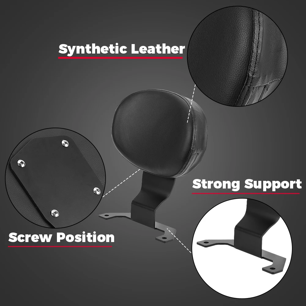 For Suzuki Boulevard M109R Motorcycle Backrest PU Leather Driver Rider Seat Backrests Waterproof Rustproof Seats Parts KEMiMOTO