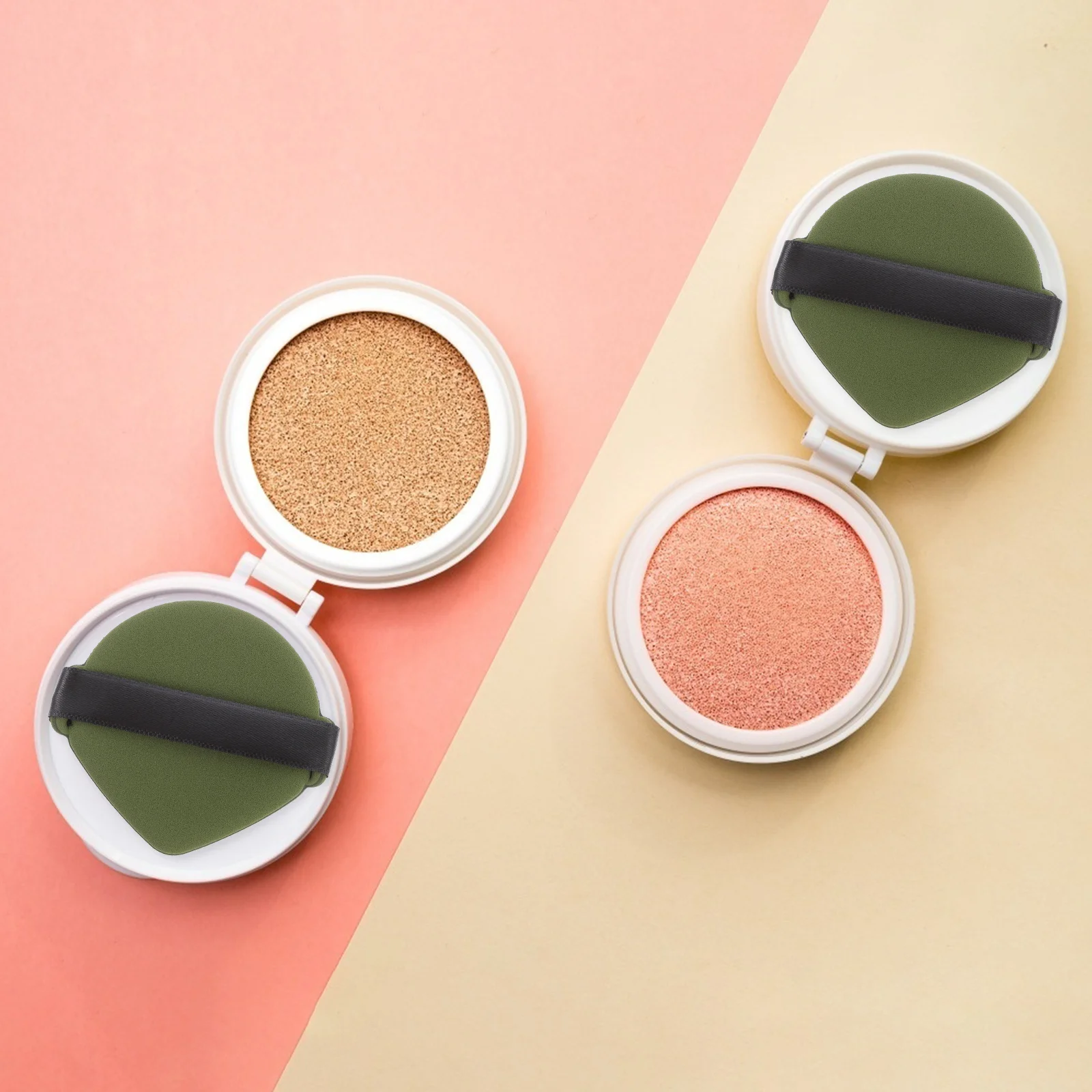 7 個両面パウダーファンデーションスポンジウェットドライ使用メイクアップツールルースフェイスパウダー