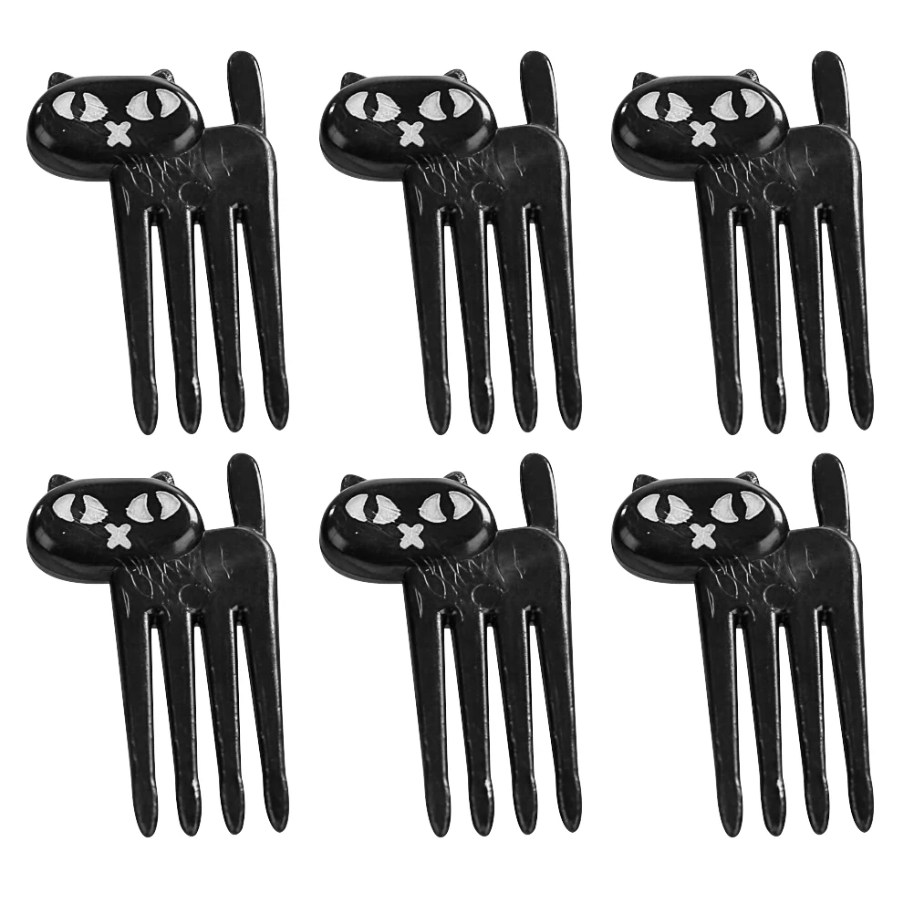 

6 Pcs Fork Mini Animal Fruit Fork Claw Kitten Cat Bento Animal Food Picks Reusable Easy Clean Safe Non Toxic PP Material
