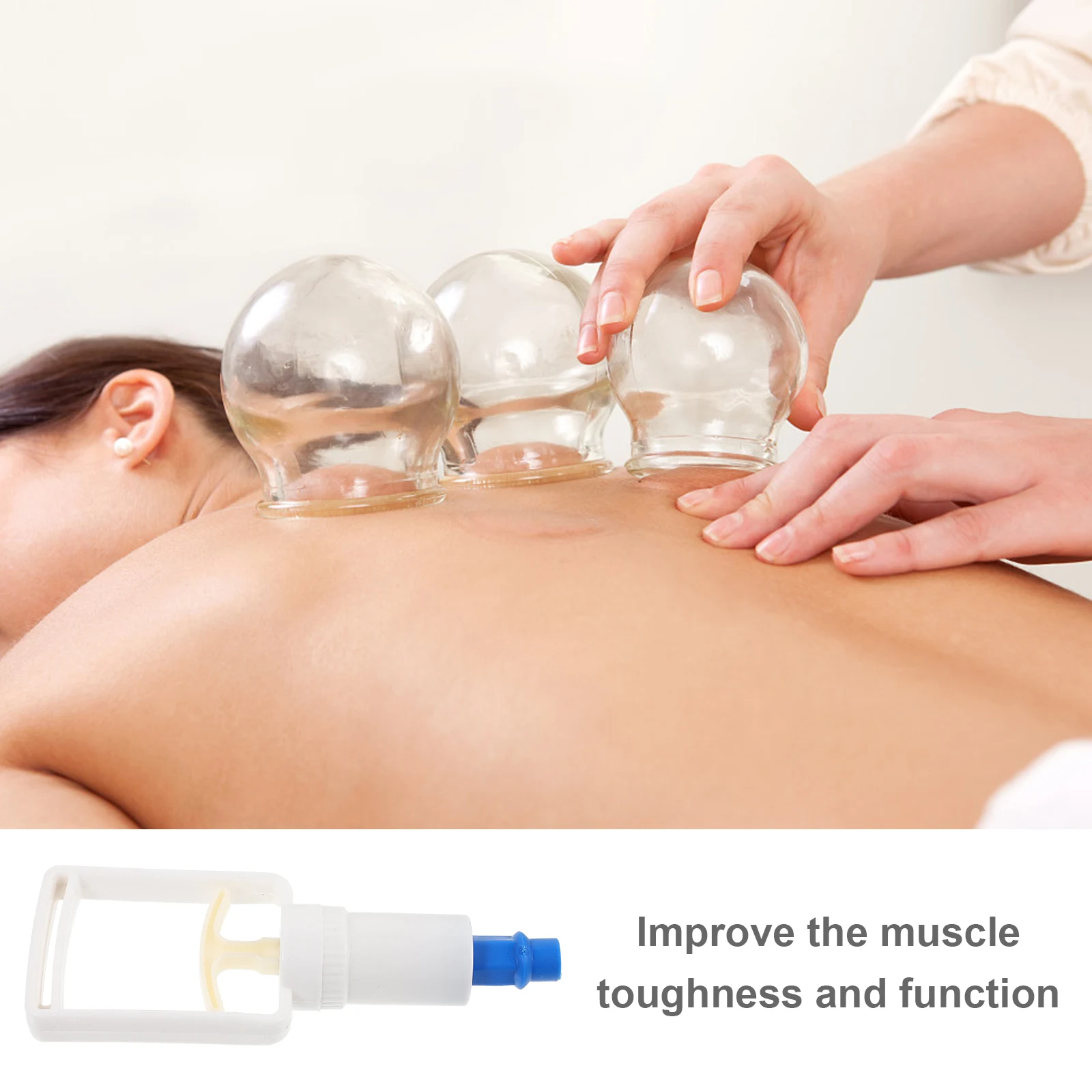 

Plastic Cupping Handle Blue Mouth Portable Vacuum Cup Suction Tool for Body Massage Therapy Accessories Manual Pump