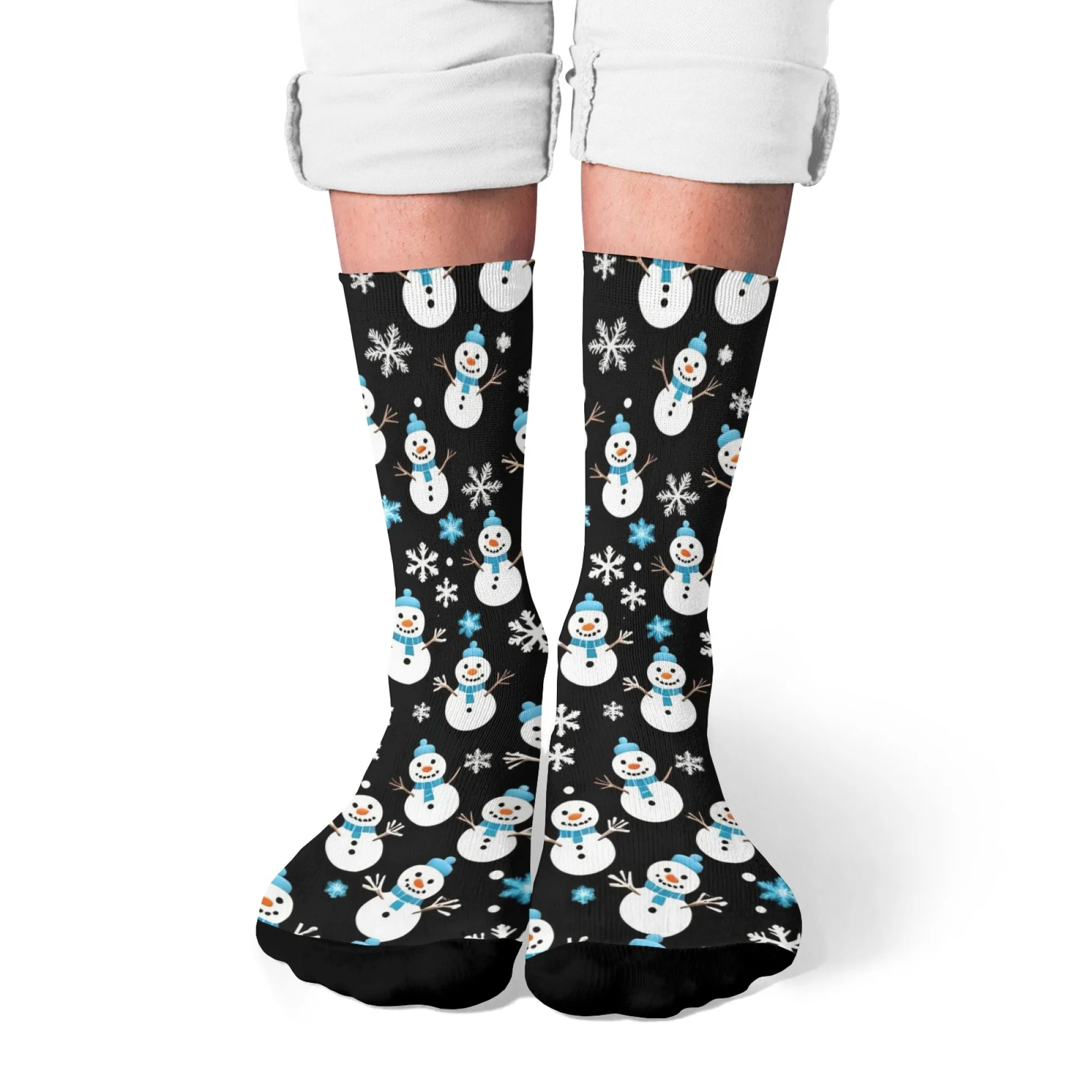 

Snowman Christmas Pattern Crew Socks Streetwear Anti-Slip Breathable Soft Comfortable for Crazy Gift Sports Daily Wear