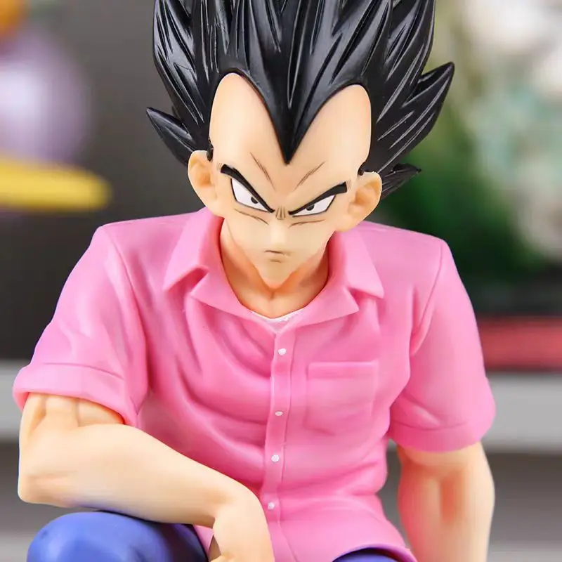 Dragon Ball Z Anime Figure, Casual Wear Action Figures, Figurinha Vegeta FC, Gk 22cm, Boneca Modelo PVC, Brinquedos Ornamento, Sentado