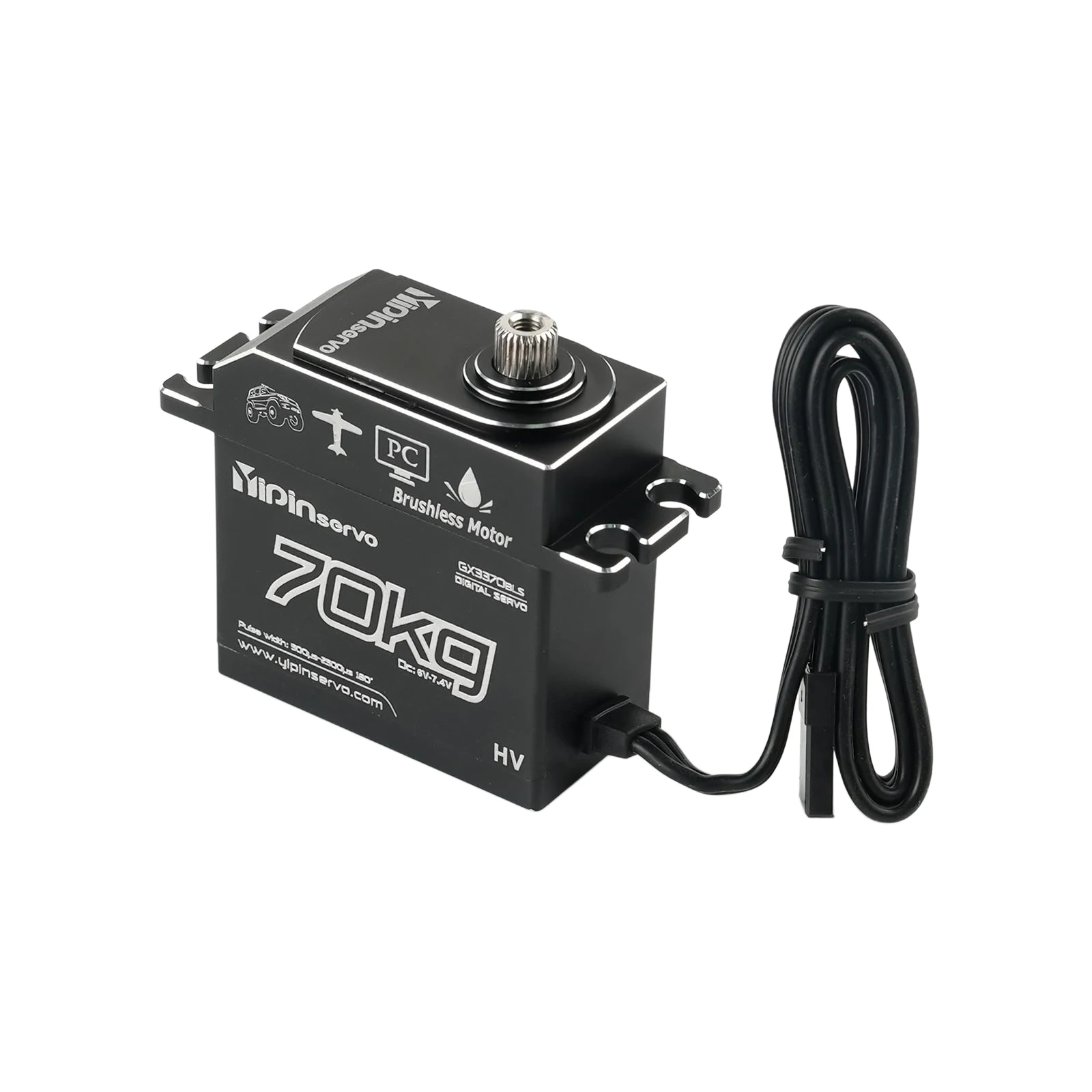 70kg de alto torque digital gx3370bls servos motor sem escova 180/270/360/357 graus 6-7.4v ip67 servos brinquedos peças para carro robô rc
