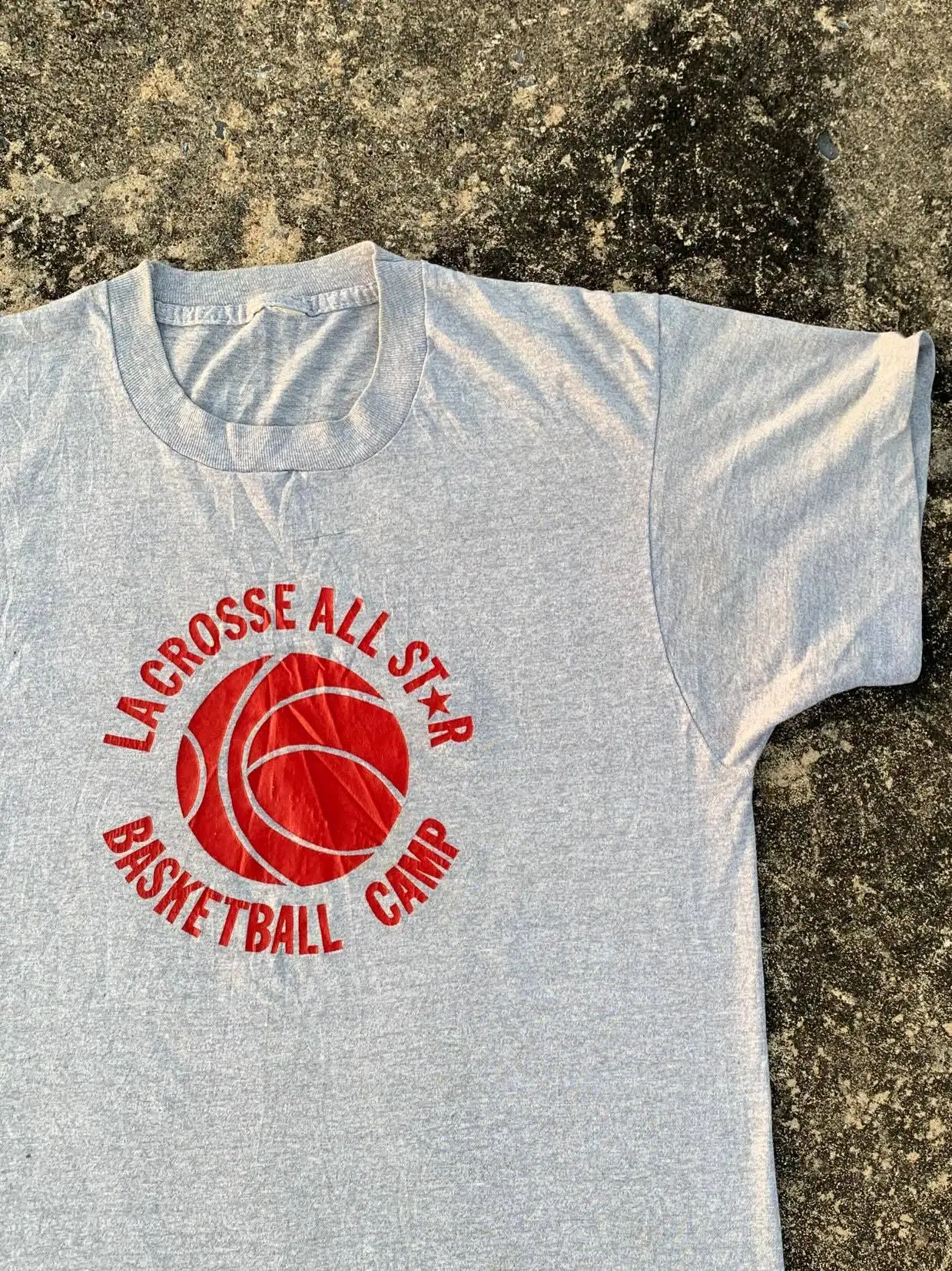 Simple College Style Basketball T-Shirt Short Sleeve Summer Vintage American Slogan Wang Studio Design Sensation Skin-friendl...