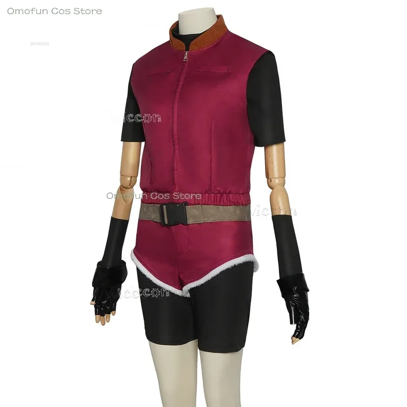 تخصيص المقيم 2 Re2 1988 كلير تأثيري الشر ريدفيلد زي شعر مستعار الزي الأحمر السراويل هالوين كرنفال ملابس الحفلات