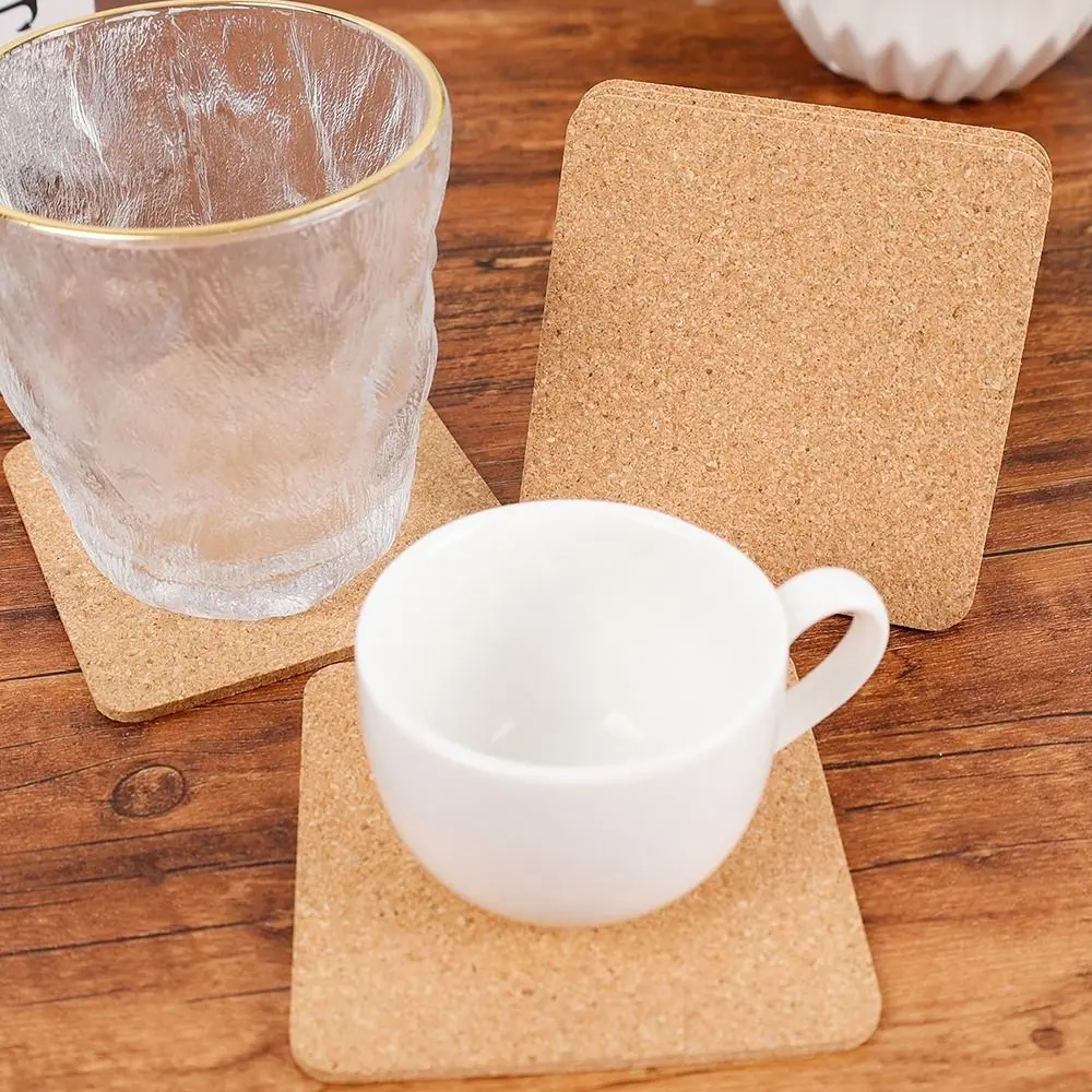 Cork Coaster Wooden Anti Slip Water Cup Mat Heat-insulating Square Circular Insulated Dining Table Mat Home Restaurants and Bars