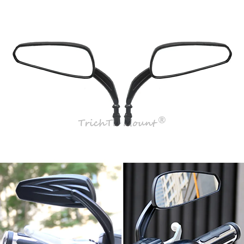 

2Pcs 8mm M8 Black Rearview Rear View Side Mirror Left and Right For Harley Touring Softail Sportster Trike 1984-2023 Motorcycle