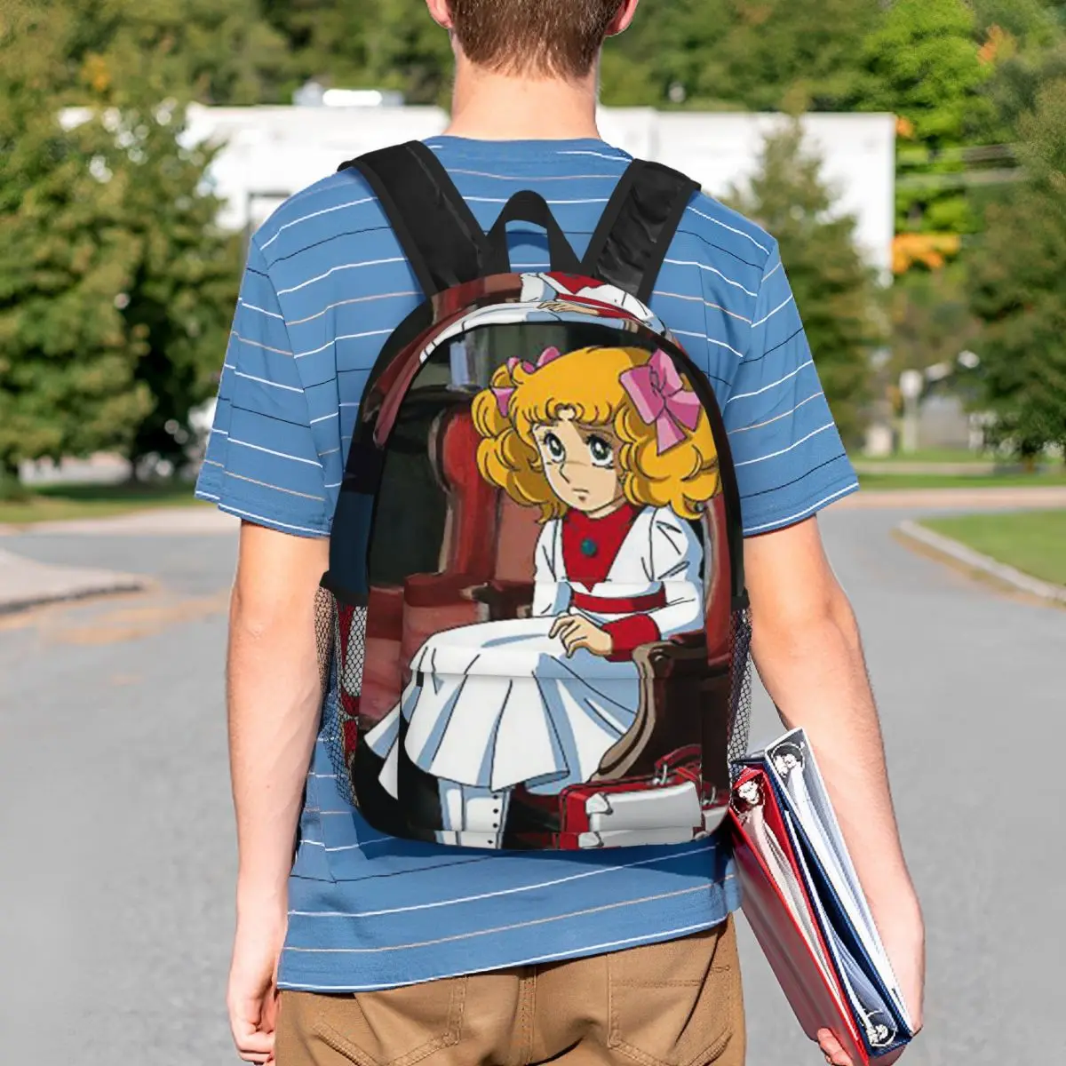 Anime Candy Candy Backpack Student BookBag Kids School Bag Computer Shoulder Bags for Men Women