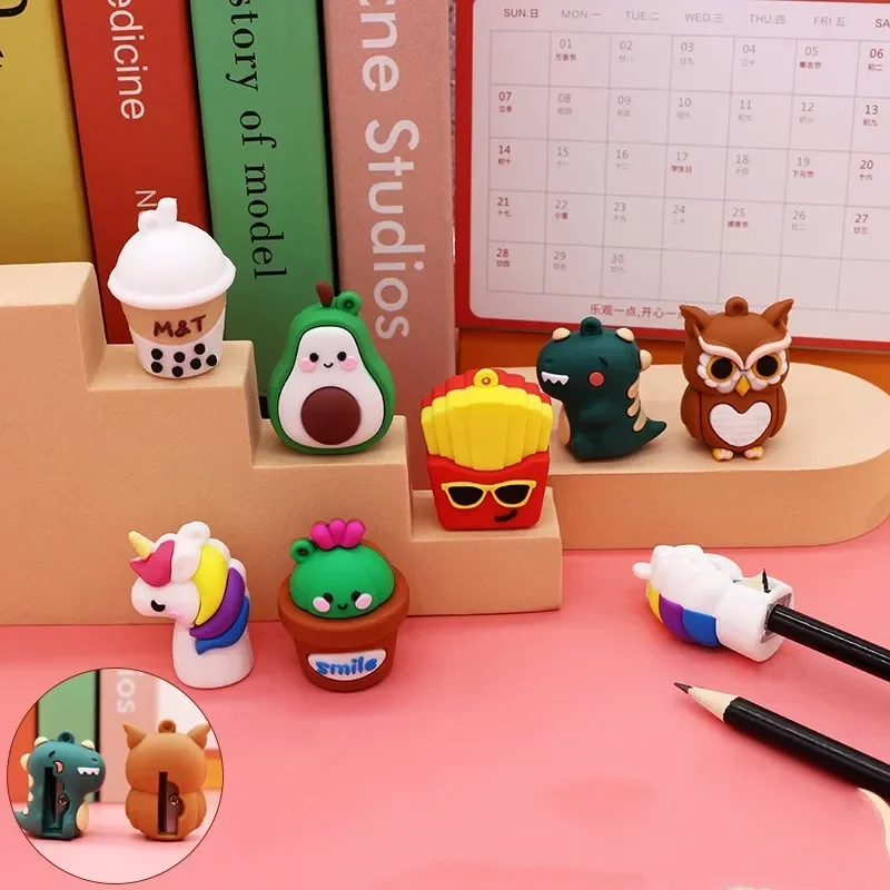 3D Animal Modeling simpatico temperamatite studenti delle scuole plastica Silicone gingillo da tavolo bambini Kawaii coltello regali di cancelleria