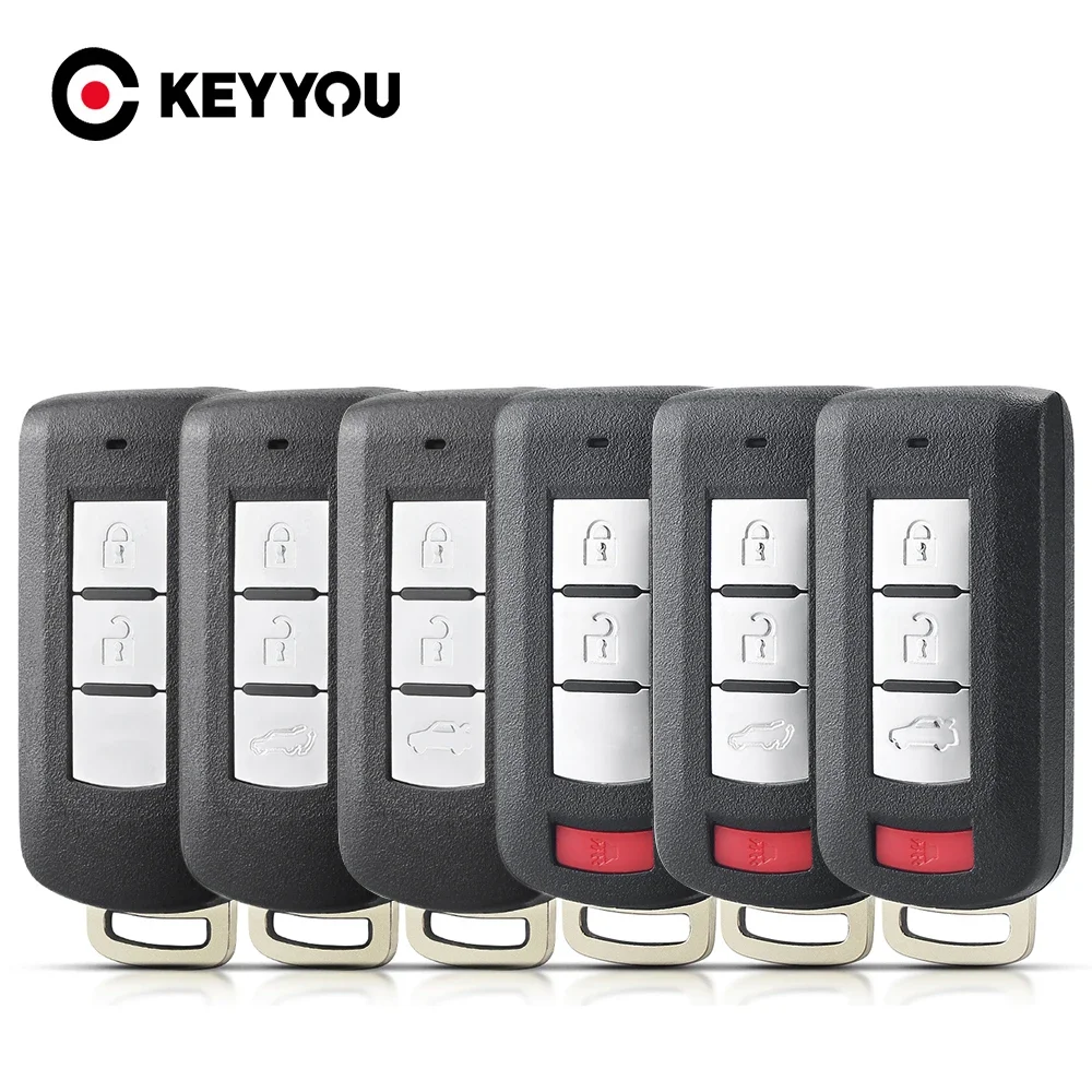 

KEYYOU 2/3/4 Buttons Car Remote Smart Key Shell For MITSUBISHI ASX Outlander Sport Pajero Shogun Montero Lancer RVR