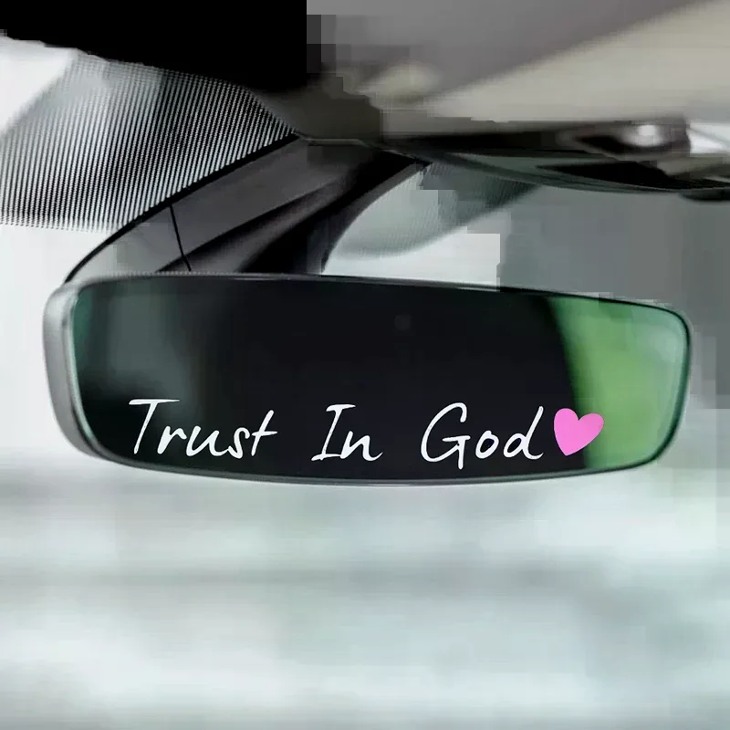 ملصق مرآة Trust in God Faith ملصق سيارة مسيحي لطيف من الفينيل للنساء ملصق سيارات ديني #1