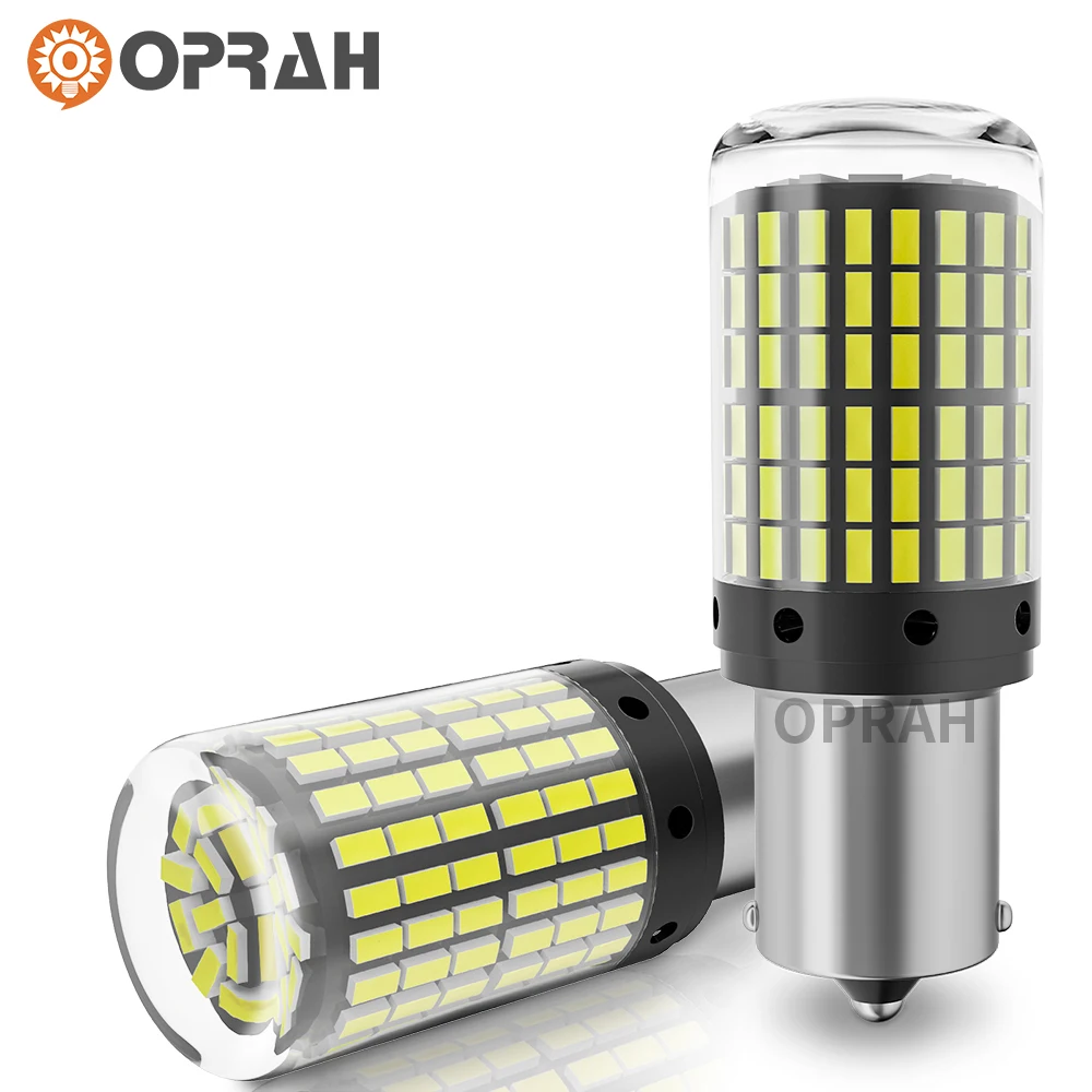 2pcs Oprah Super Bright Car Light PY21W P21W LED 1156 1157 BAY15D P21/5W Canbus Turn Signal Lamp 3014SMD No Error Brake Bulb 12V