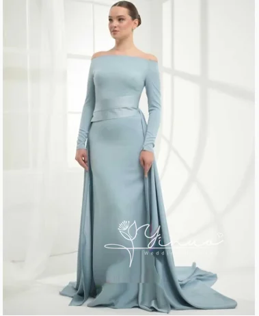 customized 2025 Evening Dress Floor Length Full Sleeves Summer Elegant Wedding Party Gowns For Women Arab