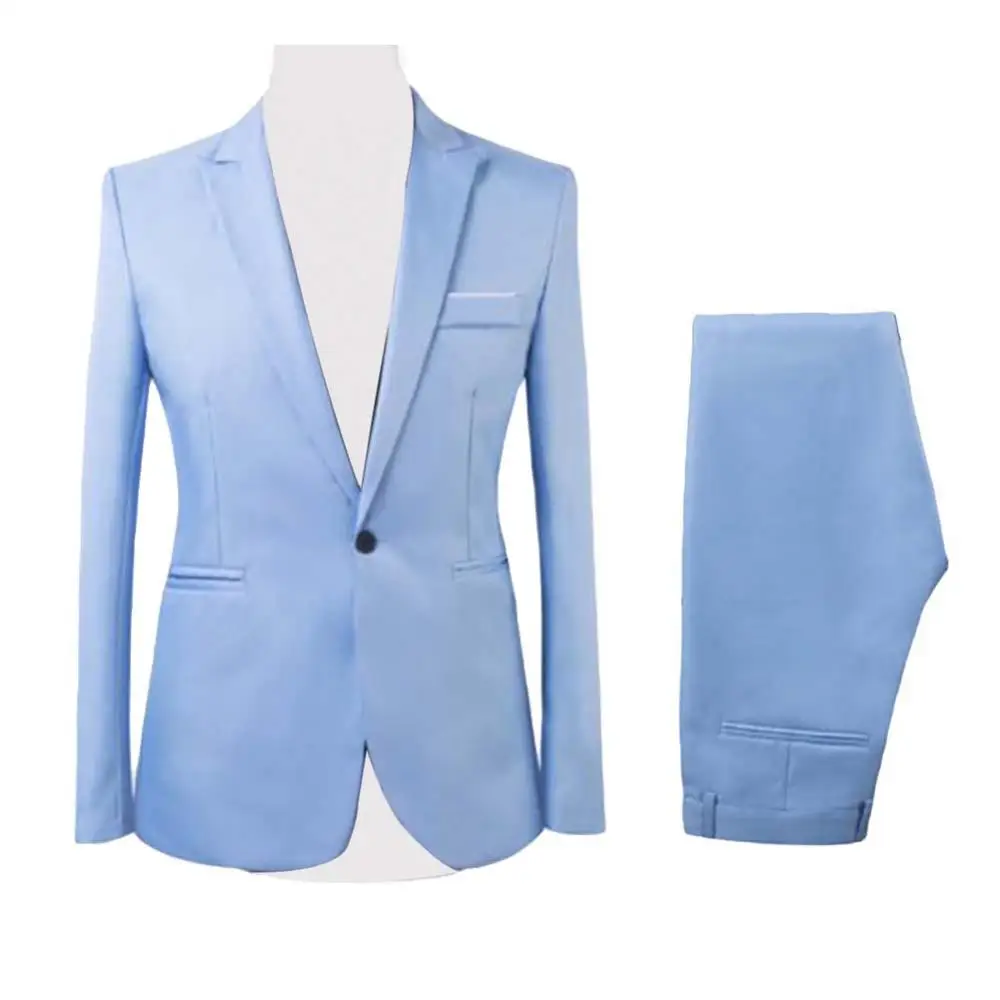 Traje informal de negocios para hombre, conjunto de chaqueta, pantalones, traje de boda, traje delgado de oficina, traje Formal de negocios, Blazer,