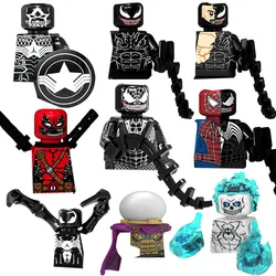 KT1028 KT1027 Marvel Superhero Anime Bricks Venom Spider Mini Action Toy Figures assemblare Building Blocks giocattoli per bambini regali