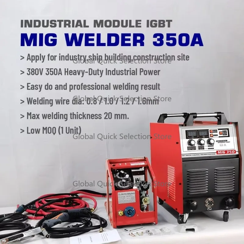380V 3-Phase Industrial Welding Machine MIG Module IGBT Heavy D-uty 350A CO-2 GA-S Soldadora MIG Welders with  Wire Feeder
