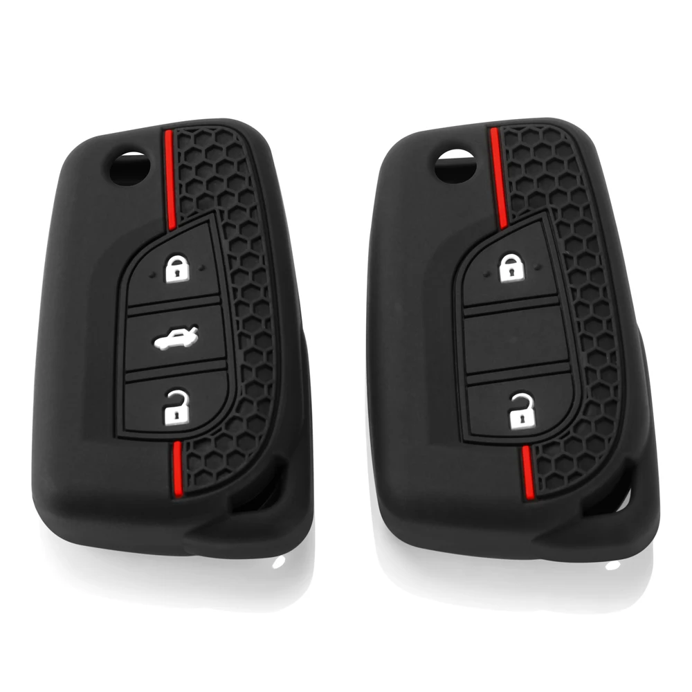 Silicone Remote Smart Car Key Chain Ring Cover Case Shell Protector For Toyota Auris Corolla Avensis Verso Yaris Aygo