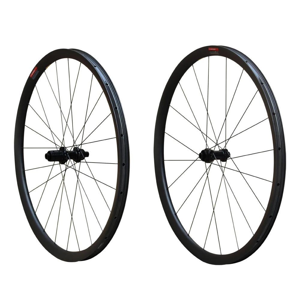 1060g Lightweight Gravel Wheelset Road Disc Carbon Wheels 30x30mm Tubeless Ready Ceramic Bearing / Ratchet System