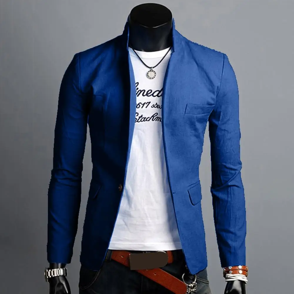 

2026 Men Suit Coat Fashion British Plaid Slim Fit Business Coat Casual Jacket Men's Long Sleeved Lapel Button Up Suit Jacket