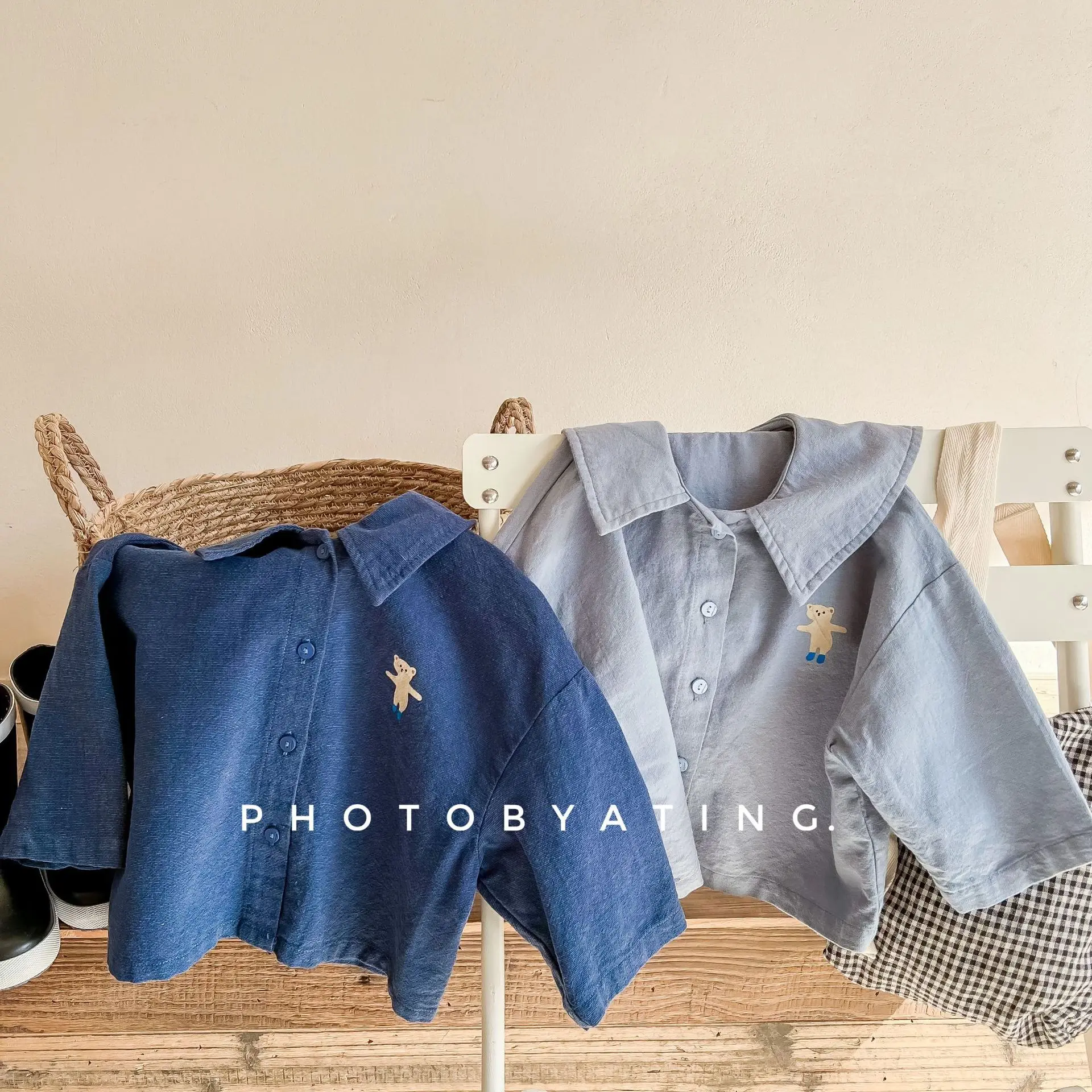 456  Autumn Spring New Children's Long Sleeve Shirts Cotton Baby Boys Girls Loose Casual Blouse Kids Tees Vintage Baby Clothes