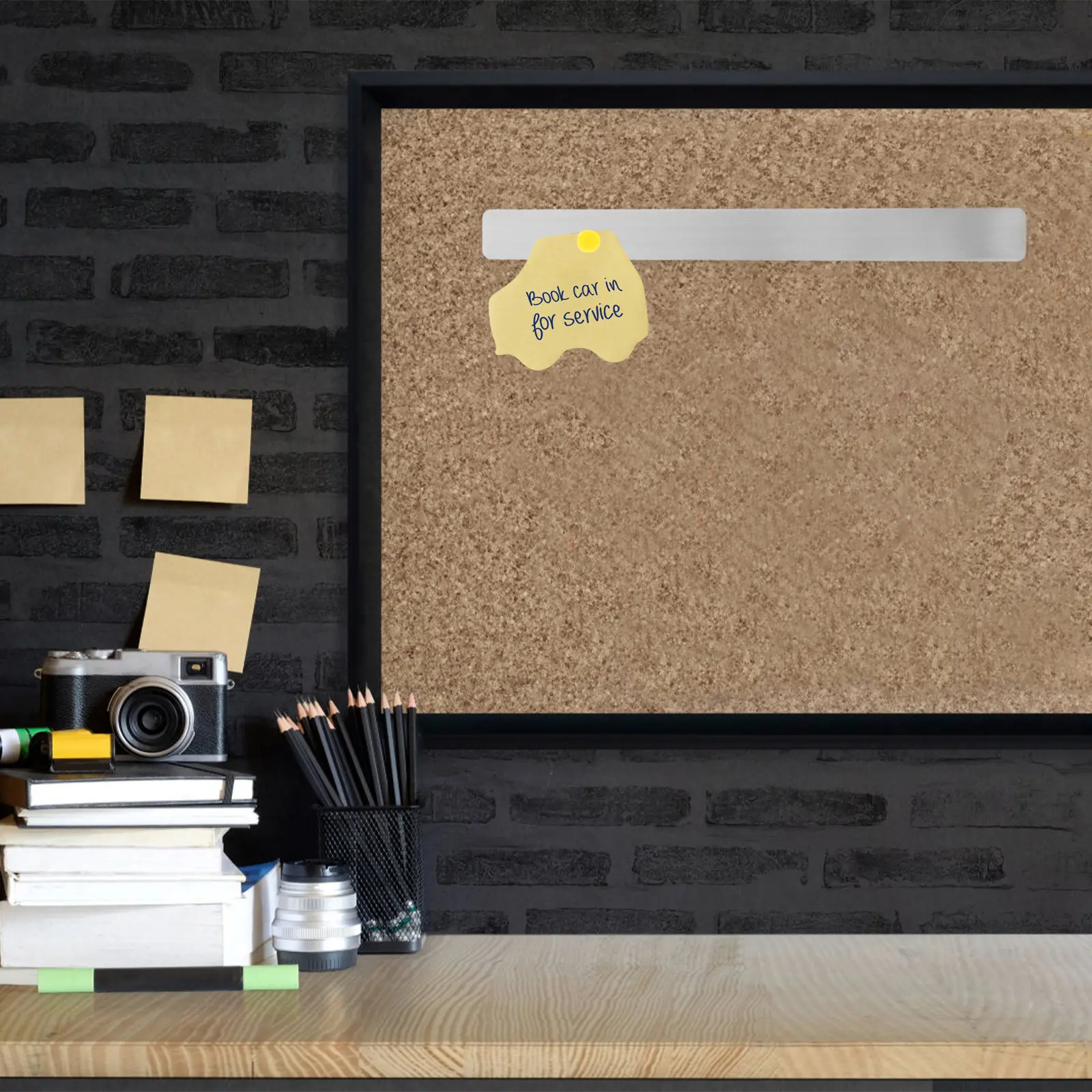 

2pcs Magnetic Iron Sheets Photo Wall Bulletin Board Strips Adhesive Backing Memo Display Office Classroom Decor