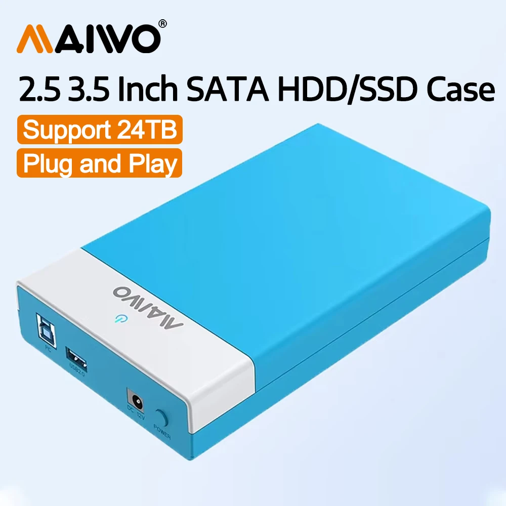 

Корпус MAIWO HDD SSD 3,5 2,5-дюймовый адаптер SATA III / II / I to 24 ТБ USB 3.0 Внешняя док-станция для жесткого диска для ПК