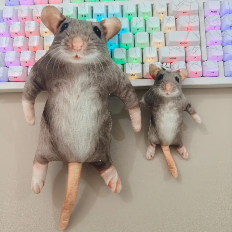 Image of Neues Modell einer simulierten Ratte und Plüschpuppe mit Skelett-Konkavform für Katzen- und Hundespielzeug als Haustierspielzeug