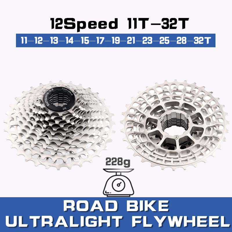 SUNSHINE Ultralight 12 Speed Cassette Road Bike 11T-28T/32T/34T 12V Flywheel K7 12S Freewheel for Shimano M6100