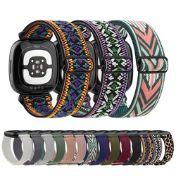 Bracelet élastique en nylon réglable pour Fitbit Versa 3, bracelet de montre Versa 2, bracelet de sport, 4 bandes