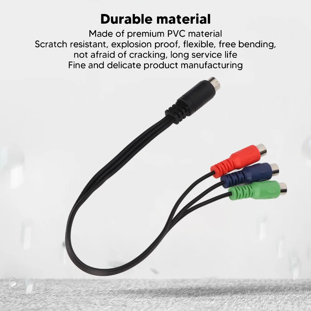 Cable MINI DIN de 9 Pines a 3RCA, Conexión Plug and Play, 11.8 Pulgadas, Cable Adaptador de Video RGB MINI DIN de 9 Pines Macho a 3RCA Hembra