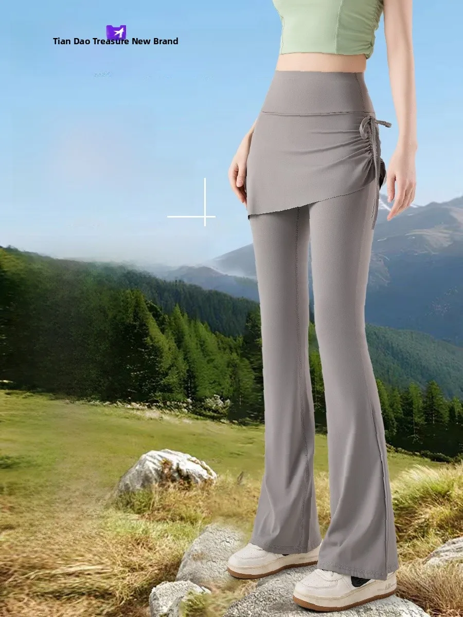 

High Waist Yoga Pants Women's Spring Autumn Micro Flared ark Leggings Pilates Fitn Trousers Butt Lifting Concealment